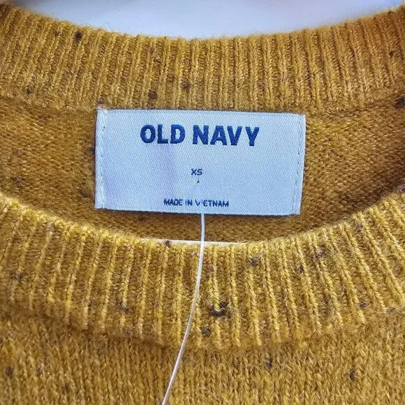 NWT Old Navy Womens Cozy Gold Speckled Knit Sweater Size XS - Picture 3 of 11